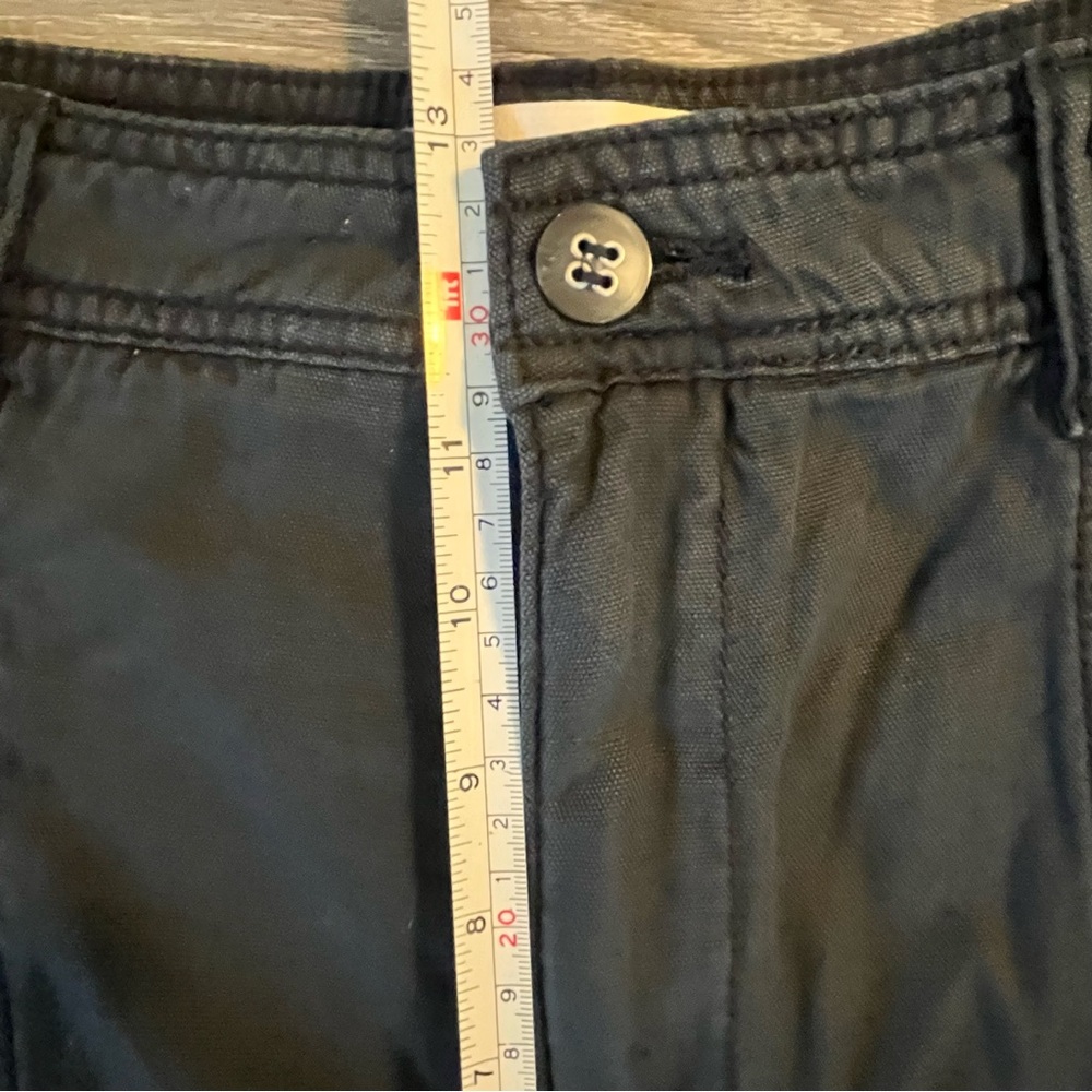 Anthropologie Utility Barrel Leg Cargo Pants Size 14 Black Blue High Rise Ankle - Picture 8 of 10